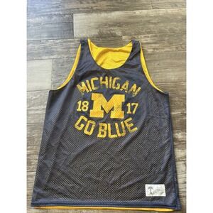 T University Vintage Mens Michigan Wolverines Reversible Jersey Mens Size Large